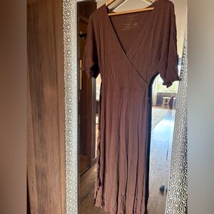 Indigo Luna * Elegant Brown Wrap Dress